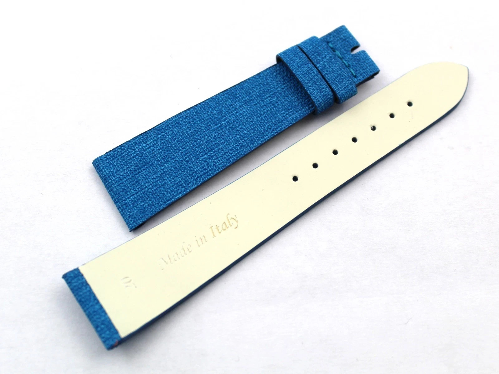 Vegan Material Straps Blue Flat Various Sizes Made Italy Strap Watch
