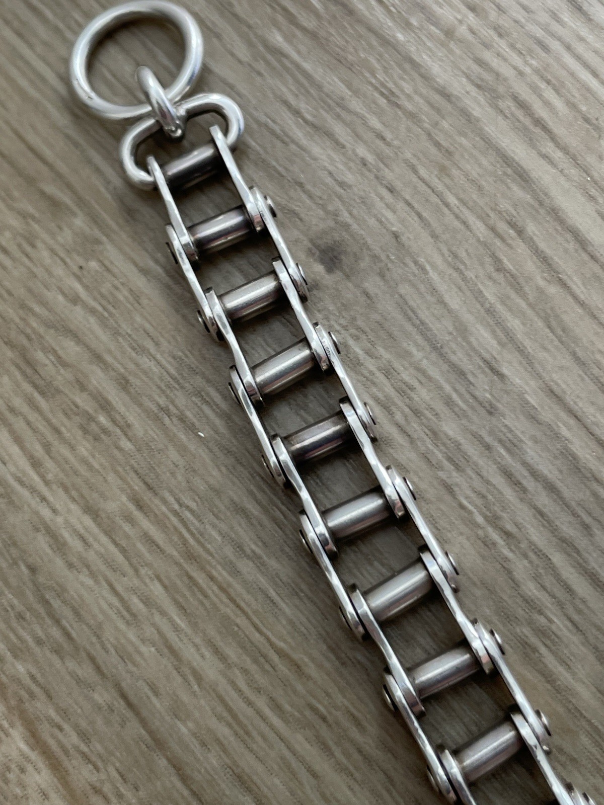 Sterling Silver Bracelet Bike Chain Modernist T Bar Heavy Statement (50g)