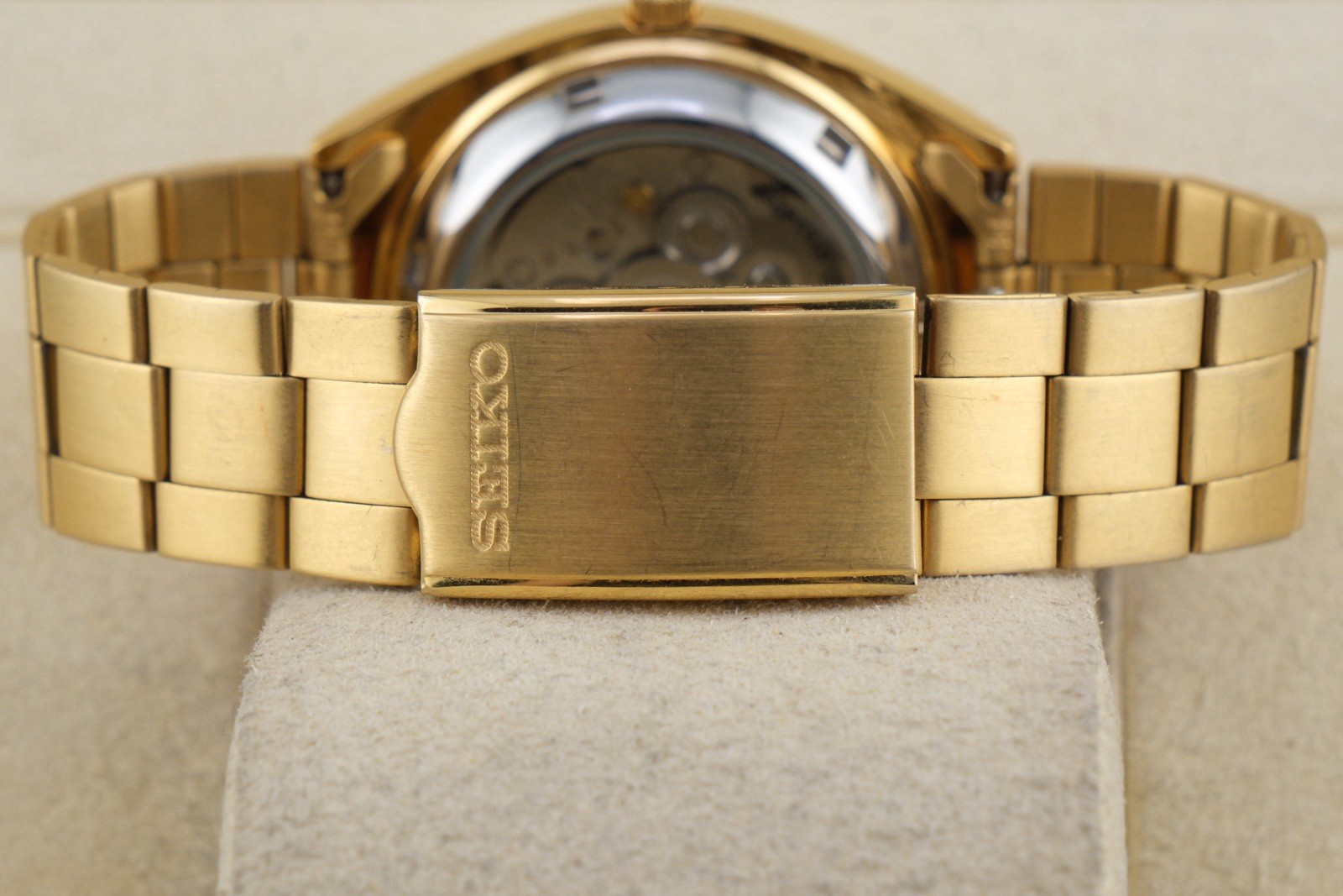 Seiko Ref.SNX116K Mens Auto Day/Date 37mm SS Silver Dial Gold Tone Working 6.7”