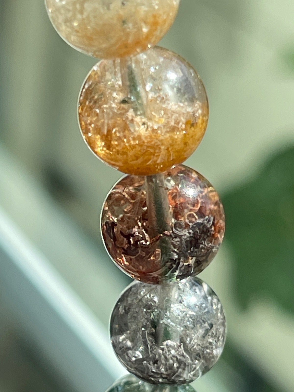 Flower Garden Quartz Bead Bracelet Top Quality Lodolite Crystal Gemstone