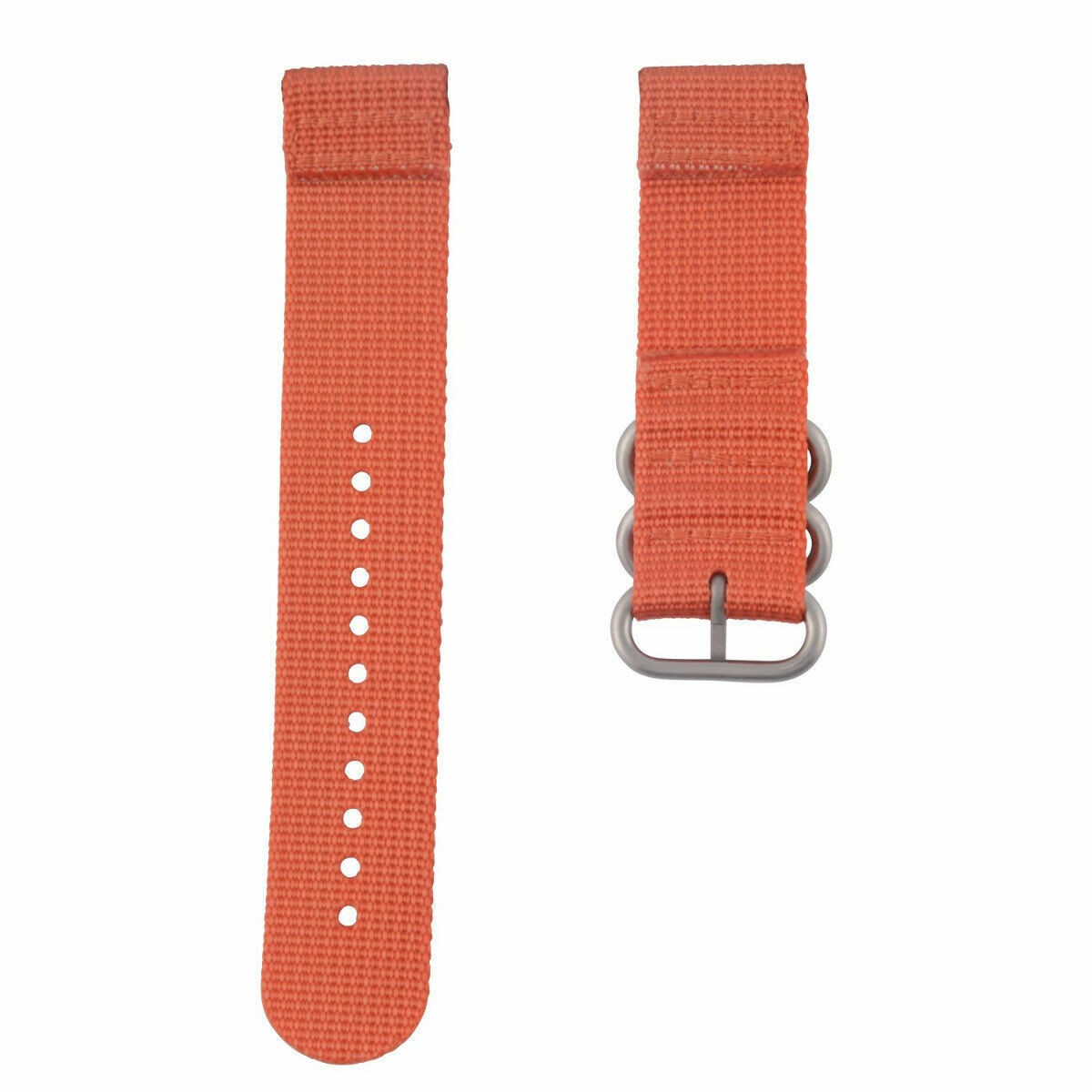 24mm Orange Nylon Replacement Watch Strap Adapter Steel Rings For Suunto Core