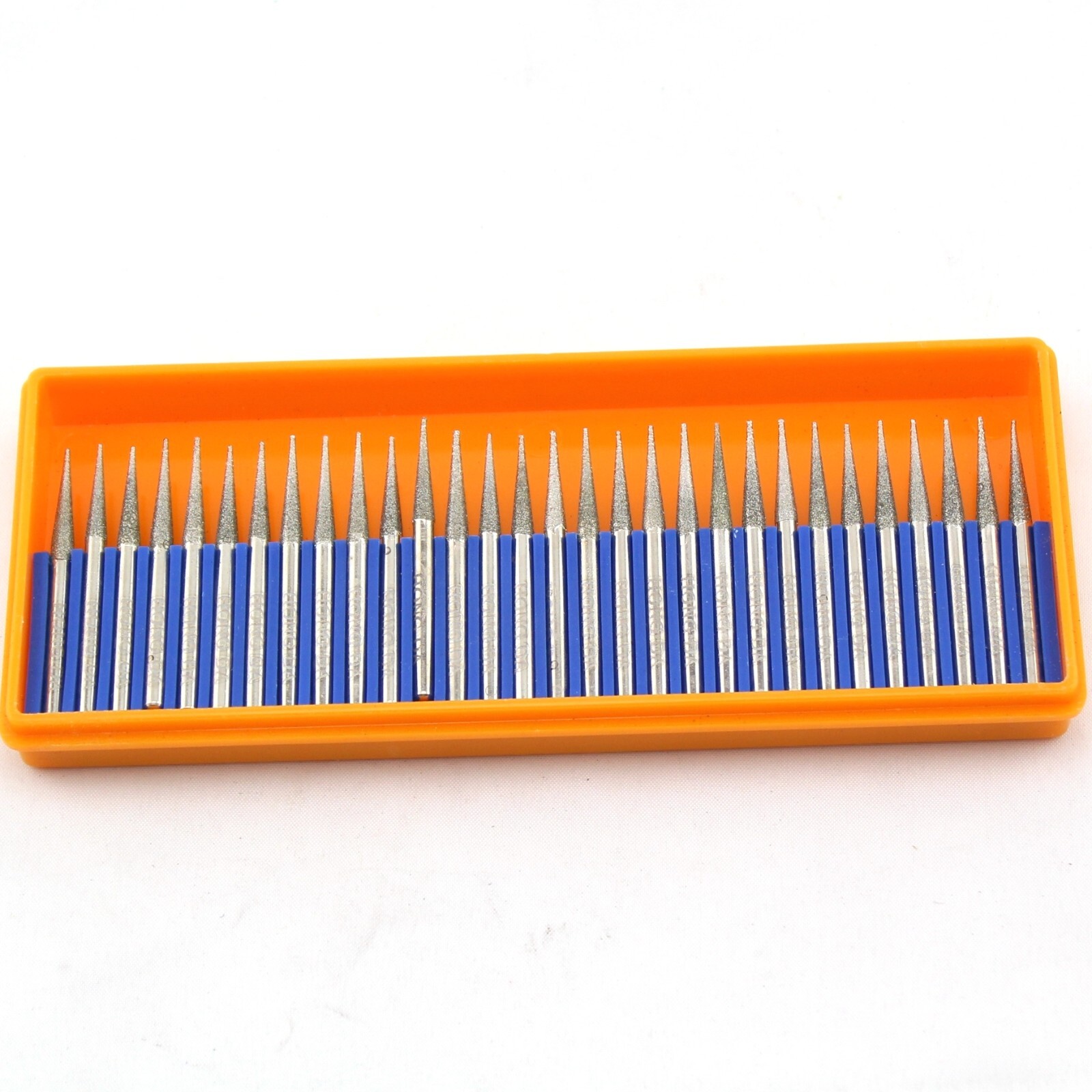 30Pcs 3.2mm Tapered Point Diamond Grinding Bit 1/8″ Cone Rotary Burrs for Dremel