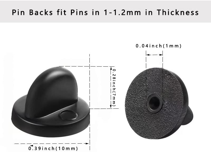 100 Pcs PVC Rubber Pin Backs Butterfly Clutch Backings Holder Tie Tacks Keepers,