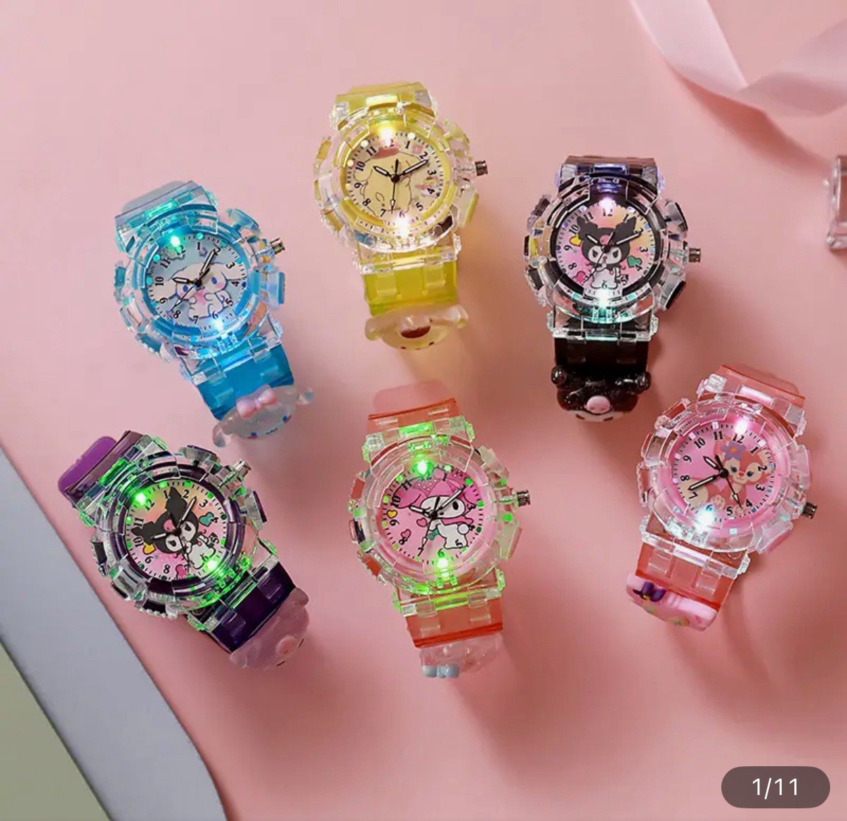 Cinnamoroll Sanrio Kids Watch Blue New Kawaii Silicone LED Lights Up
