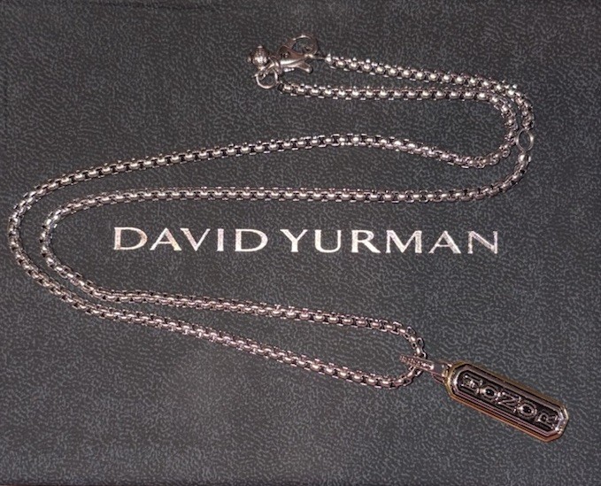 David Yurman men Honor Amulet in Sterling Silver with 14K Yellow Gold, 27MM 22″