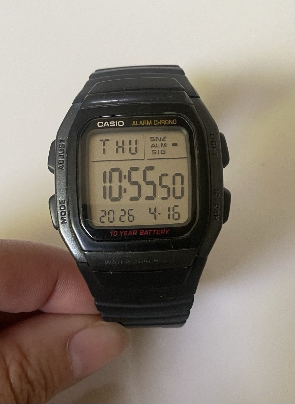 Casio Watch 3239 W-96h Illuminator Digital Black Band Chrono Dual Time Alarm