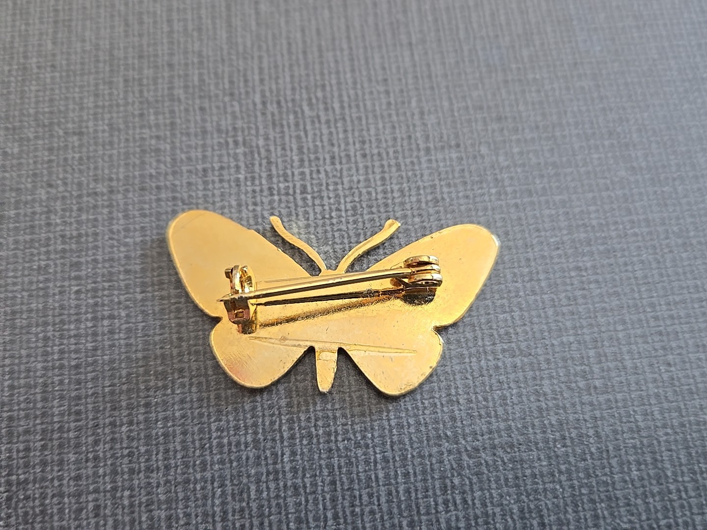 Vintage Gold Tone Enamel Butterfly Pin