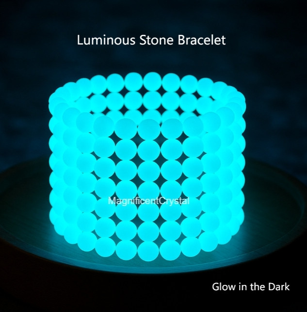 5pcs/set Luminous Stone Round Bead Bracelet Glow In The Dark Jewelry Party Gifts
