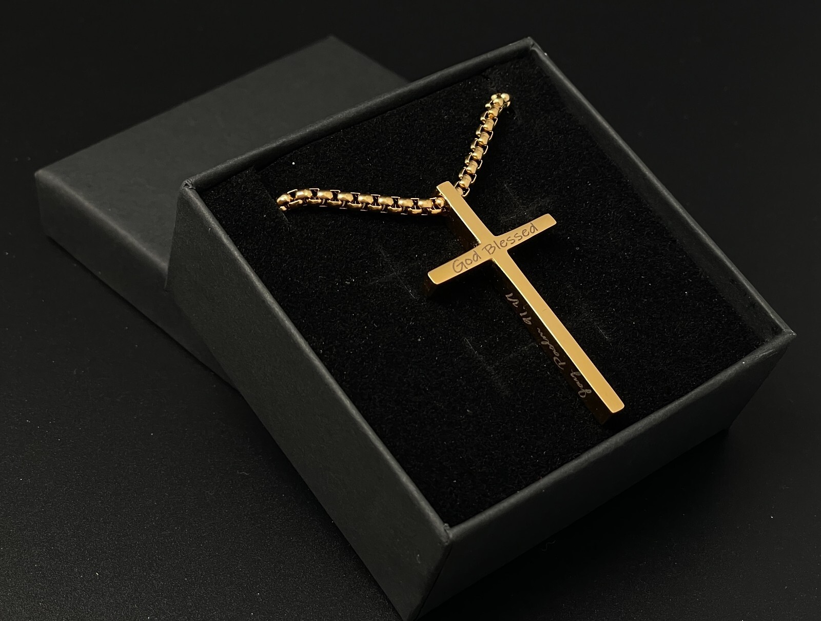 Personalized Engraved Cross Necklace Christian Catholic Easter Gift Pendant