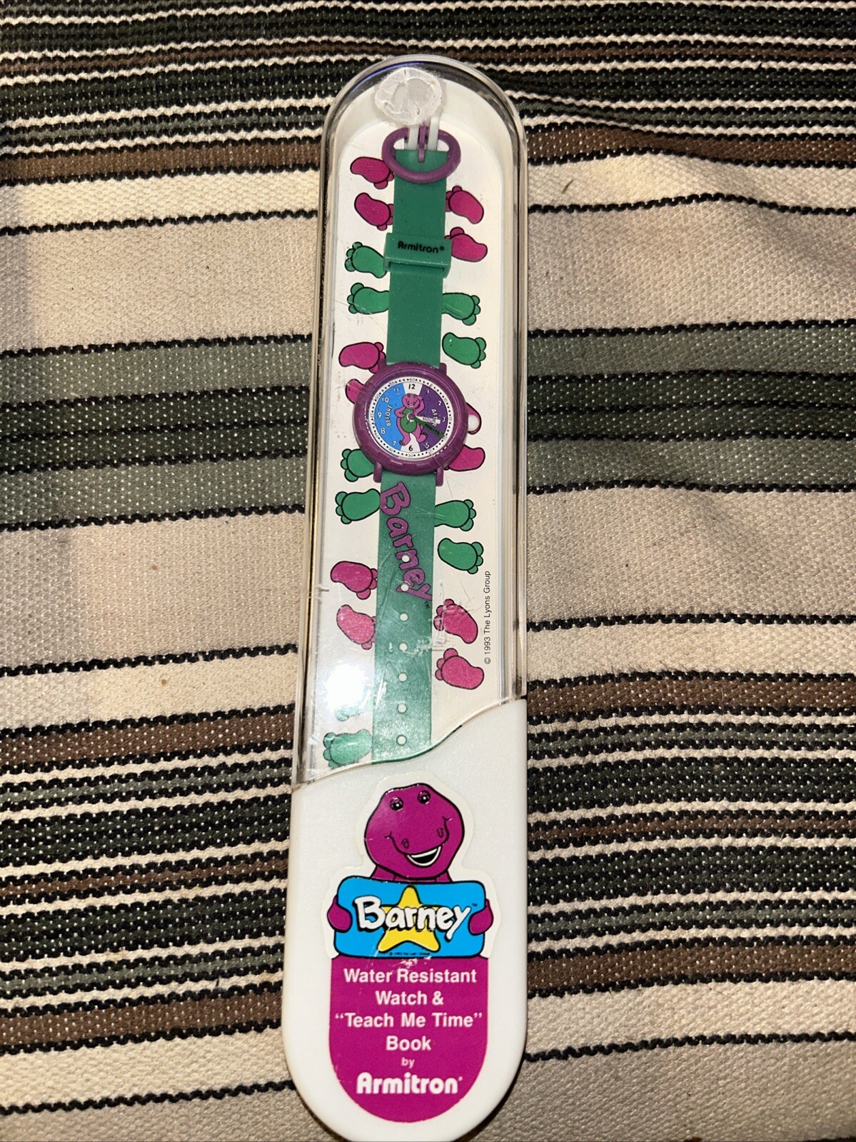 Vtg Barney “Teach Me Time” Watch Toy Perfect Orig Box Instructions New Unused 
