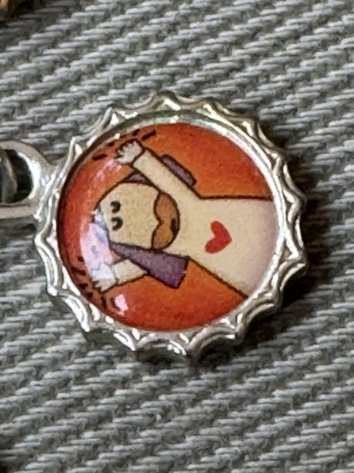 Vintage Ricordo Metal and Enamel Cartoon Character Charm Bracelet