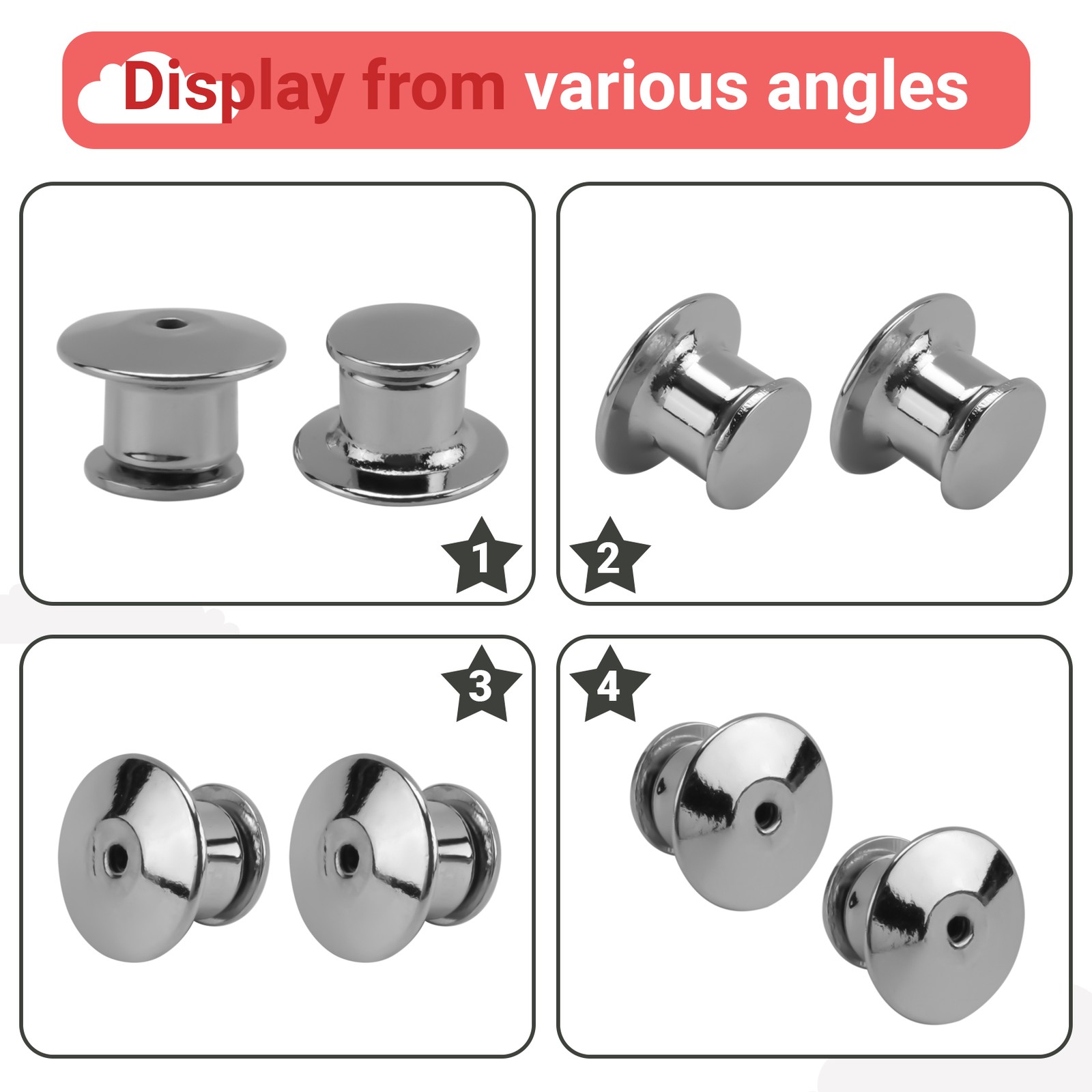 100PCS Locking Pin Back Locking Pin Retainer Buckle, for Locking the Back1465