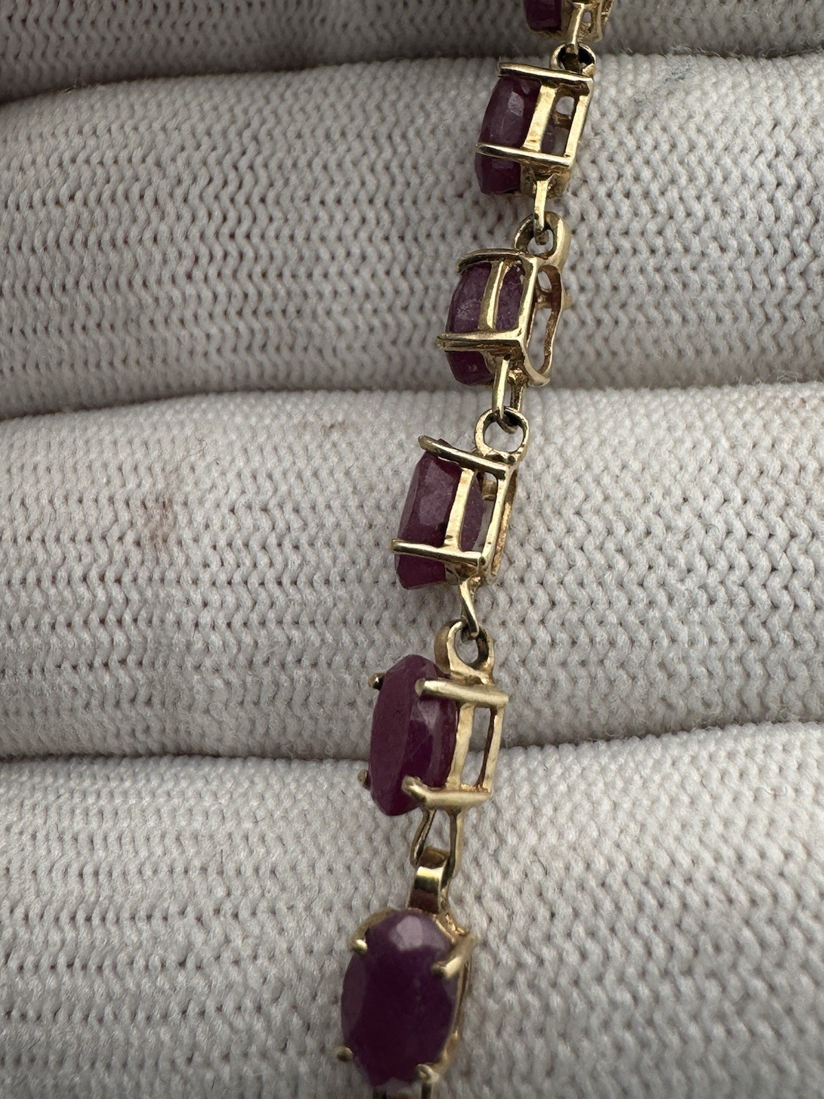 Over 100 Years Old Antique 10k Gold Ruby Bracelet Tennis