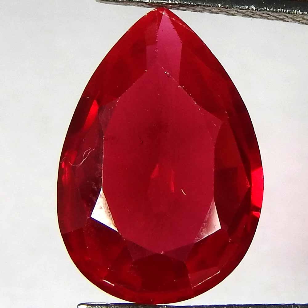 7.20CtsNatural brazil Cut red ruby Imitation ruby Pear Cabochon ring Gemstone