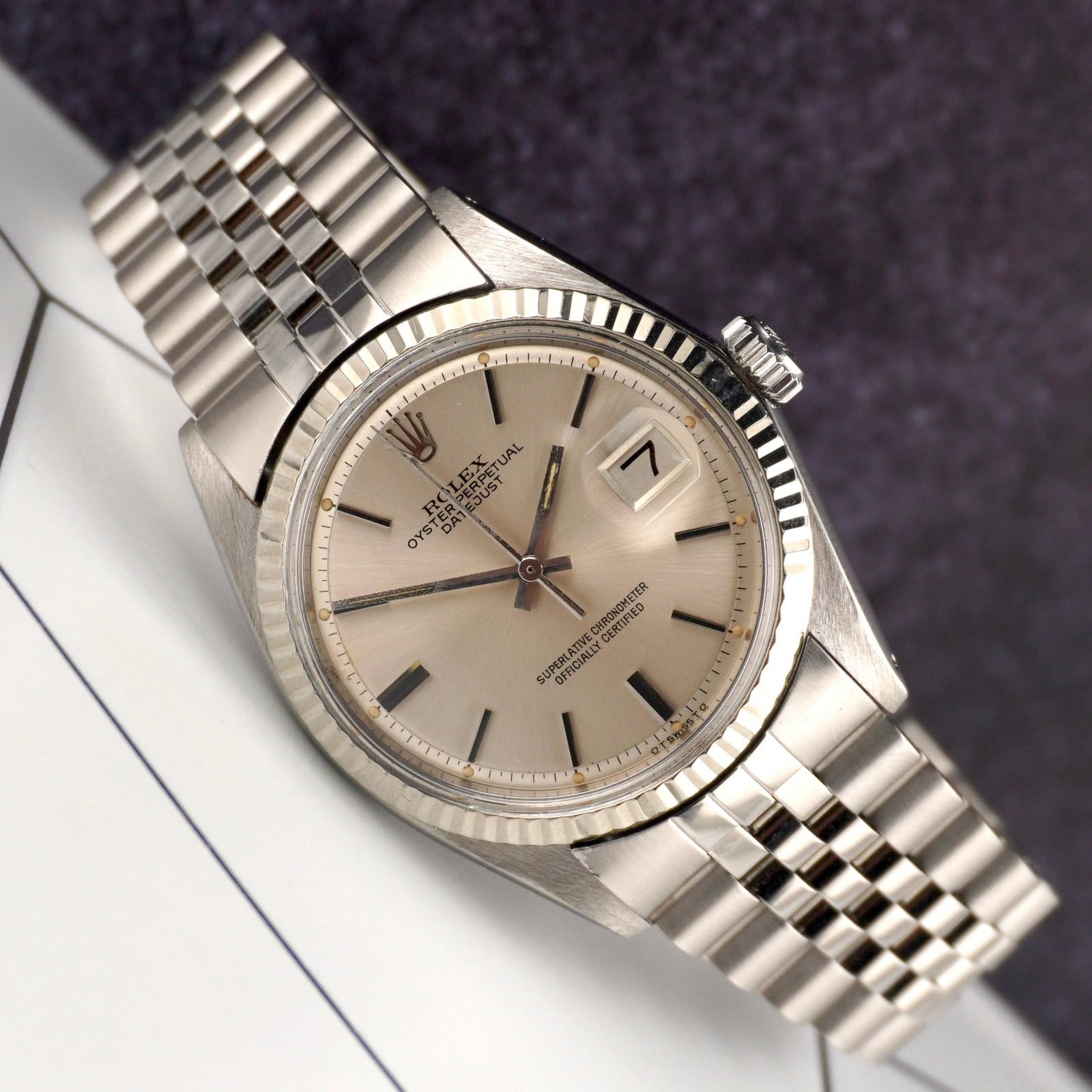 Rolex 36mm Datejust Mens Stainless Steel Watch Fluted Jubilee Silver Dial 1601
