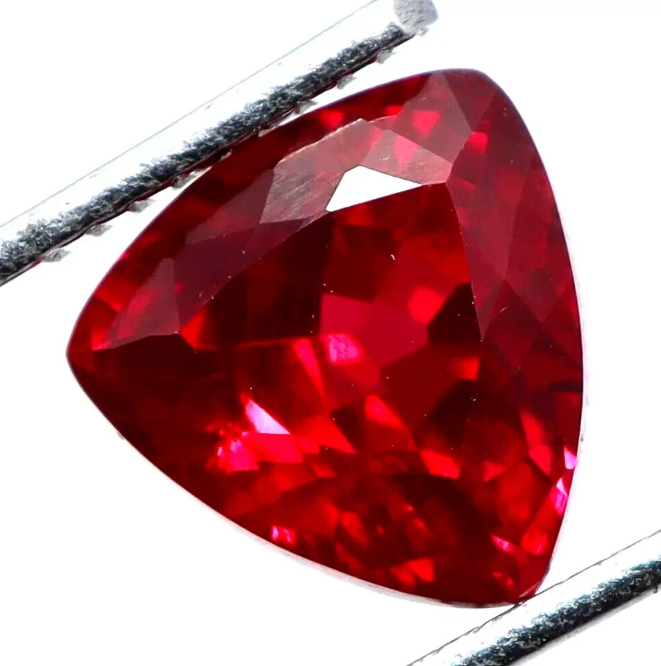 Certified Natural Red Ruby 6.80 Ct Trillion Shape Loose Gemstone With Free Gift
