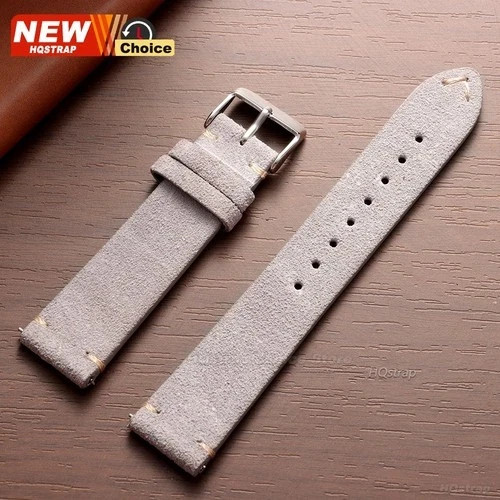 16 18 19 20 21 22 MM Soft Suede Leather Vintage Strap Watch Band Quick Release