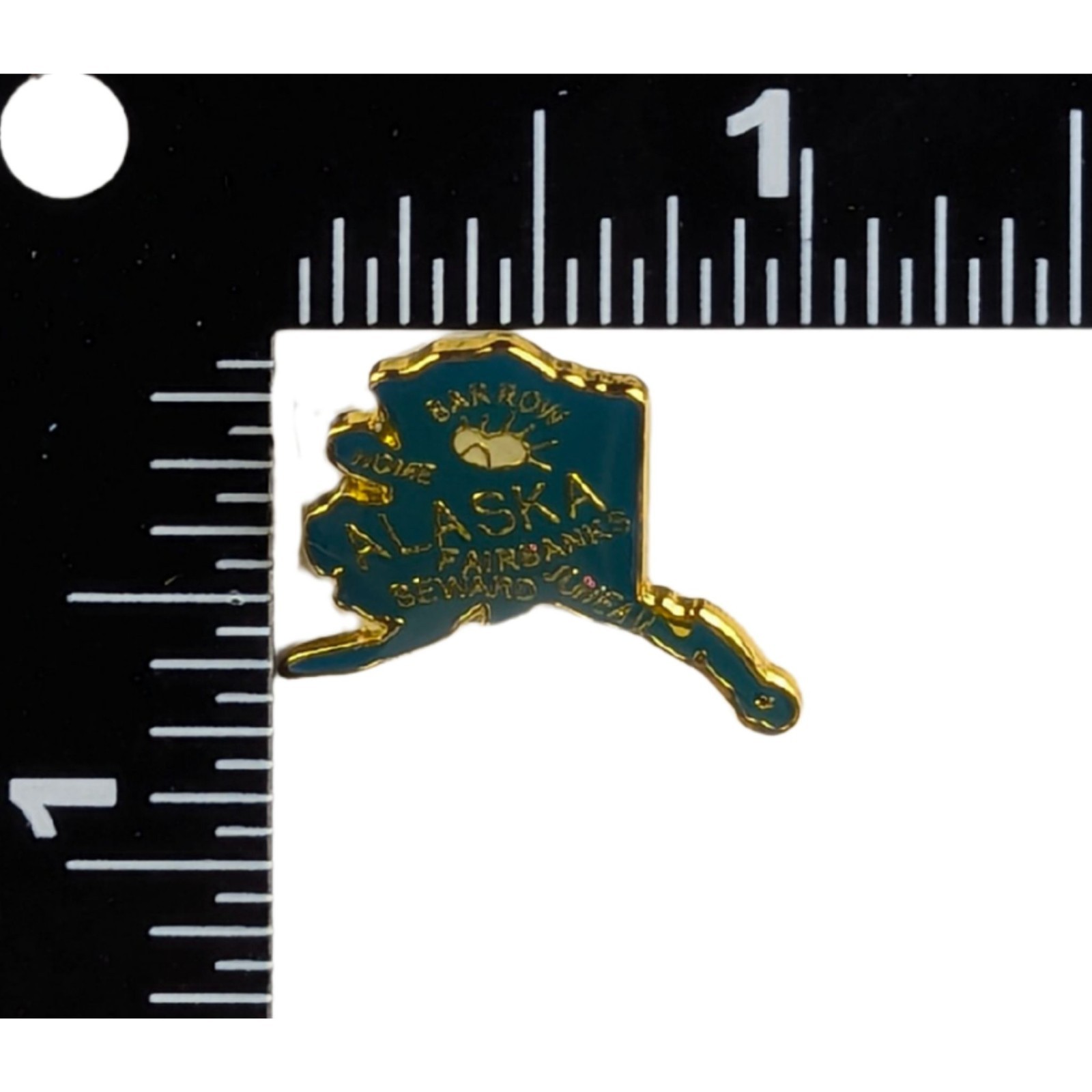 Alaska Artistic Map Lapel Pin; Die-Struck Steel Alloy