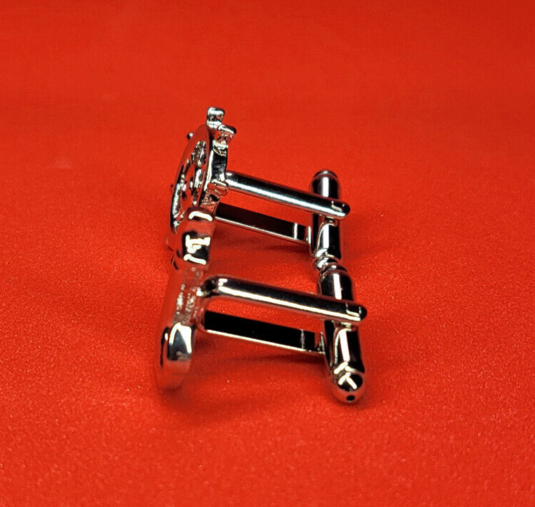 Timeless Nautical Anchor & Ship Wheel Cufflinks – Versatile Gift for Men Formal