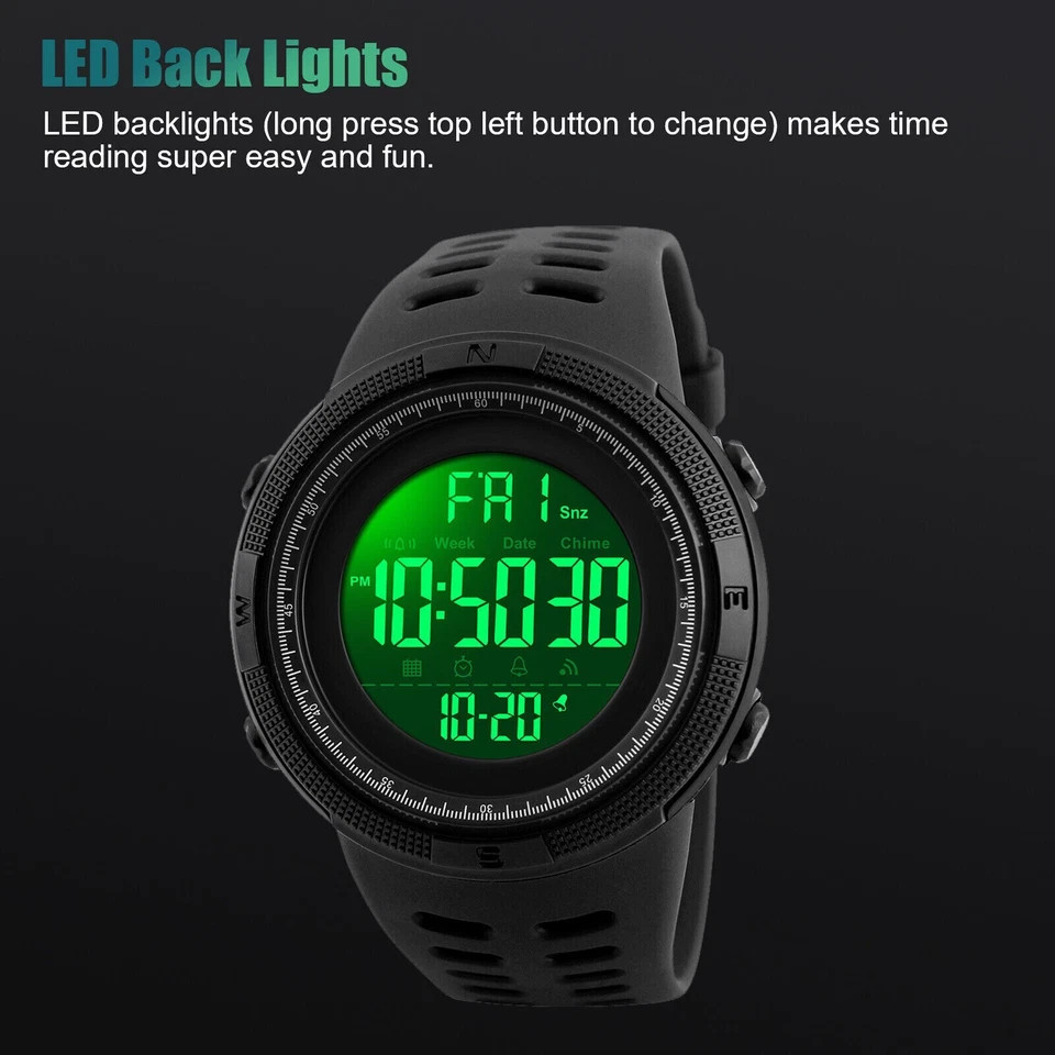 SKMEI Men’s Digital Army Military Sport Quartz Analog Chrono Waterproof Watch