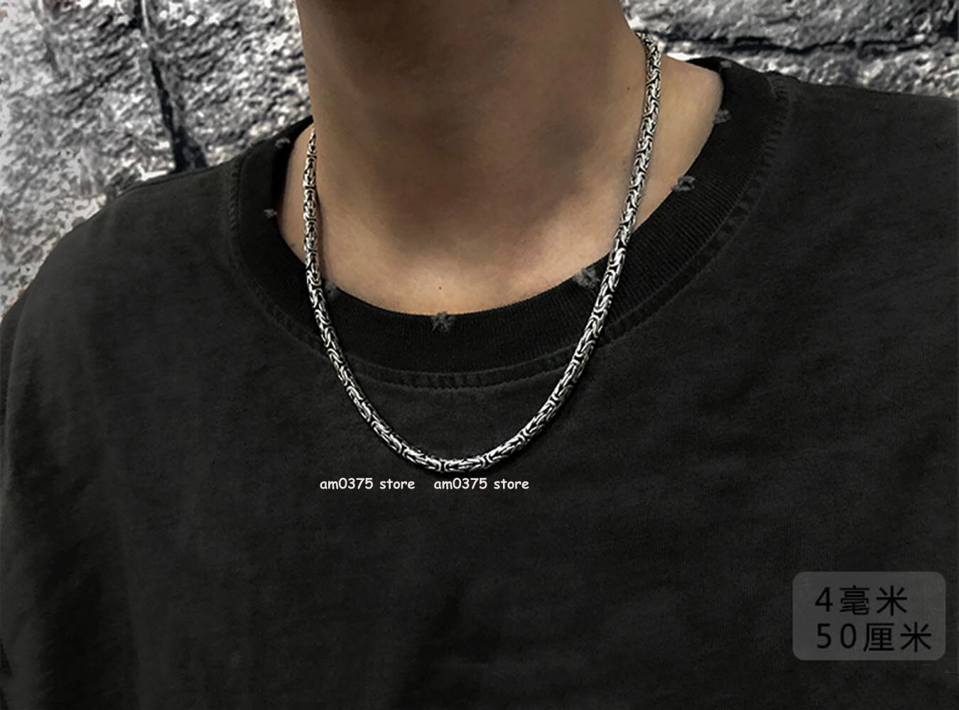 Real S925 Sterling Silver Necklace Women Man 4/5/6/7/8mm Round Byzantine Chain