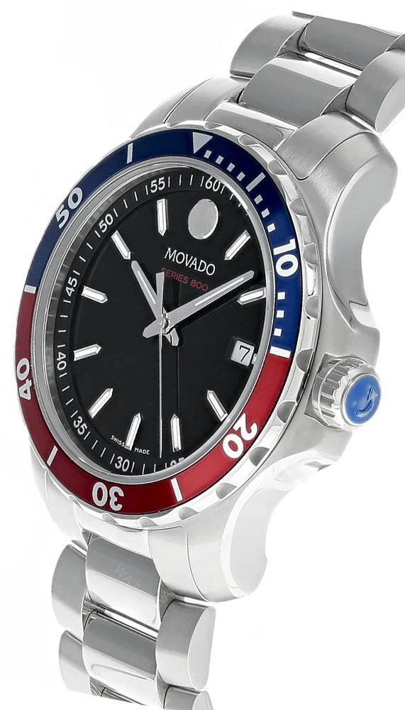 MOVADO Series 800 Black Dial Pepsi Bezel 40mm Men’s Quartz Watch Model: #2600152