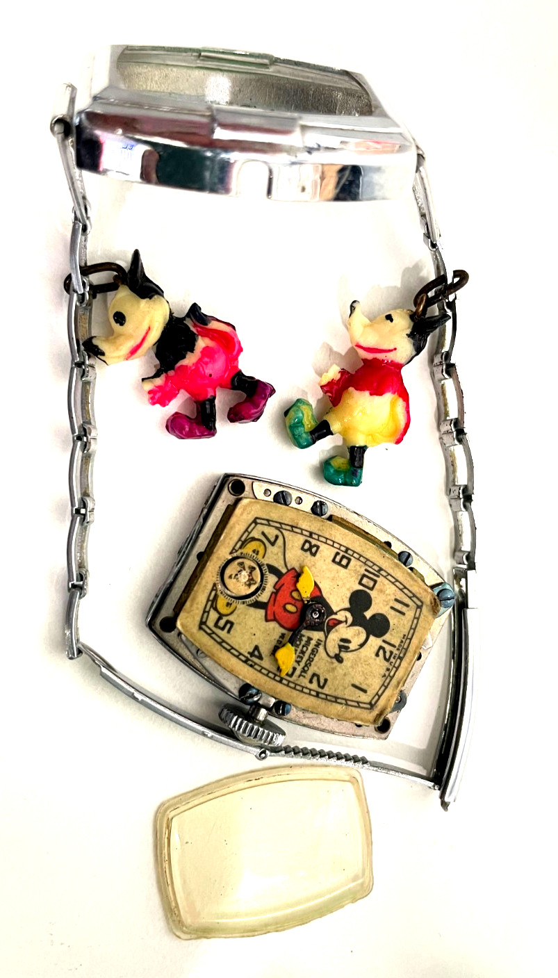 1939 Ingersoll Mickey Mouse ULTRA RARE Watch WITH CHARMS