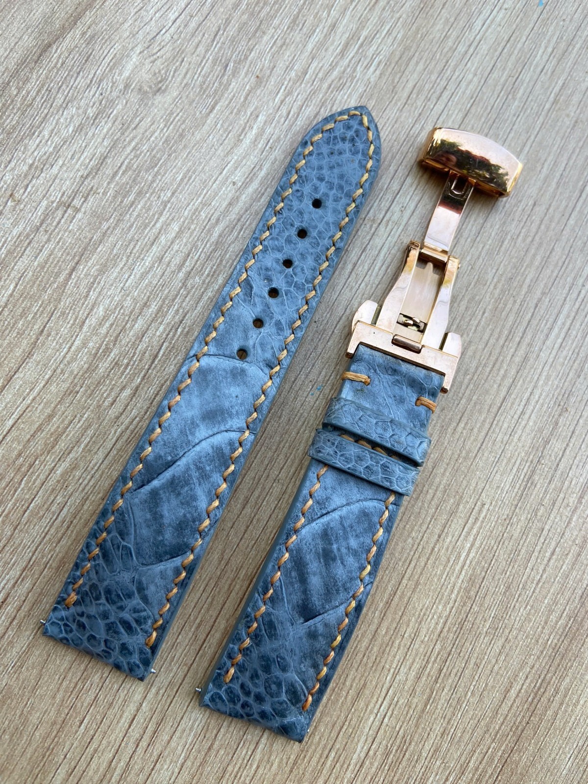 Gray Ostrich Leather Watch Strap Band, Size 18mm 19mm 20mm 21mm 22mm 24mm 26mm