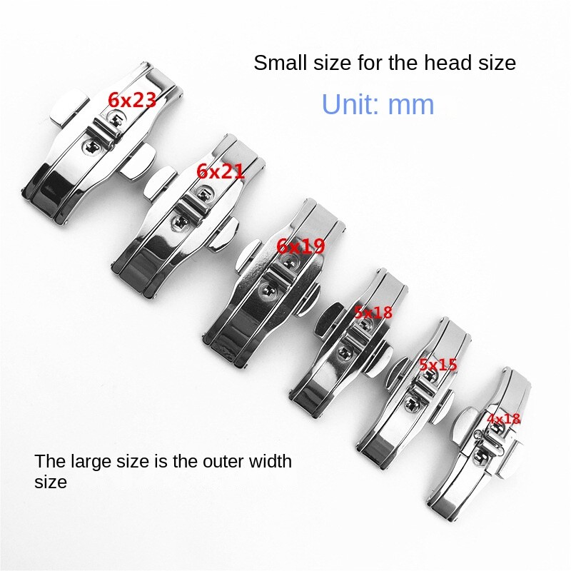 Premium Solid Stainless Steel Watch Buckle Butterfly Clasp15 18 19 21 23 25 27mm