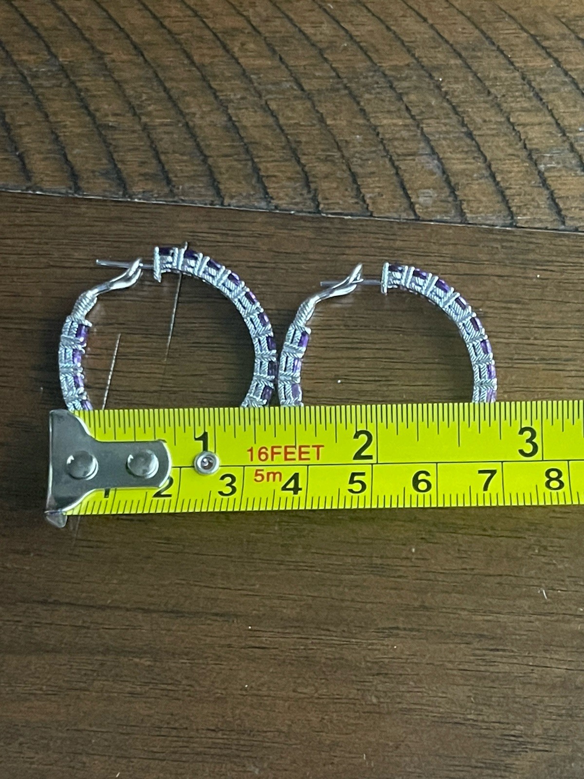 JUDITH RIPKA 925 SILVER Ombré Purple Amethyst Hoop EARRINGS