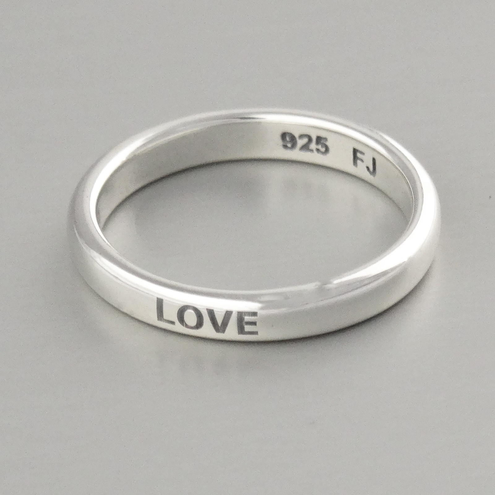 Love Ring – Engraved Stackable Ring – 925 Sterling Silver – Love Wedding