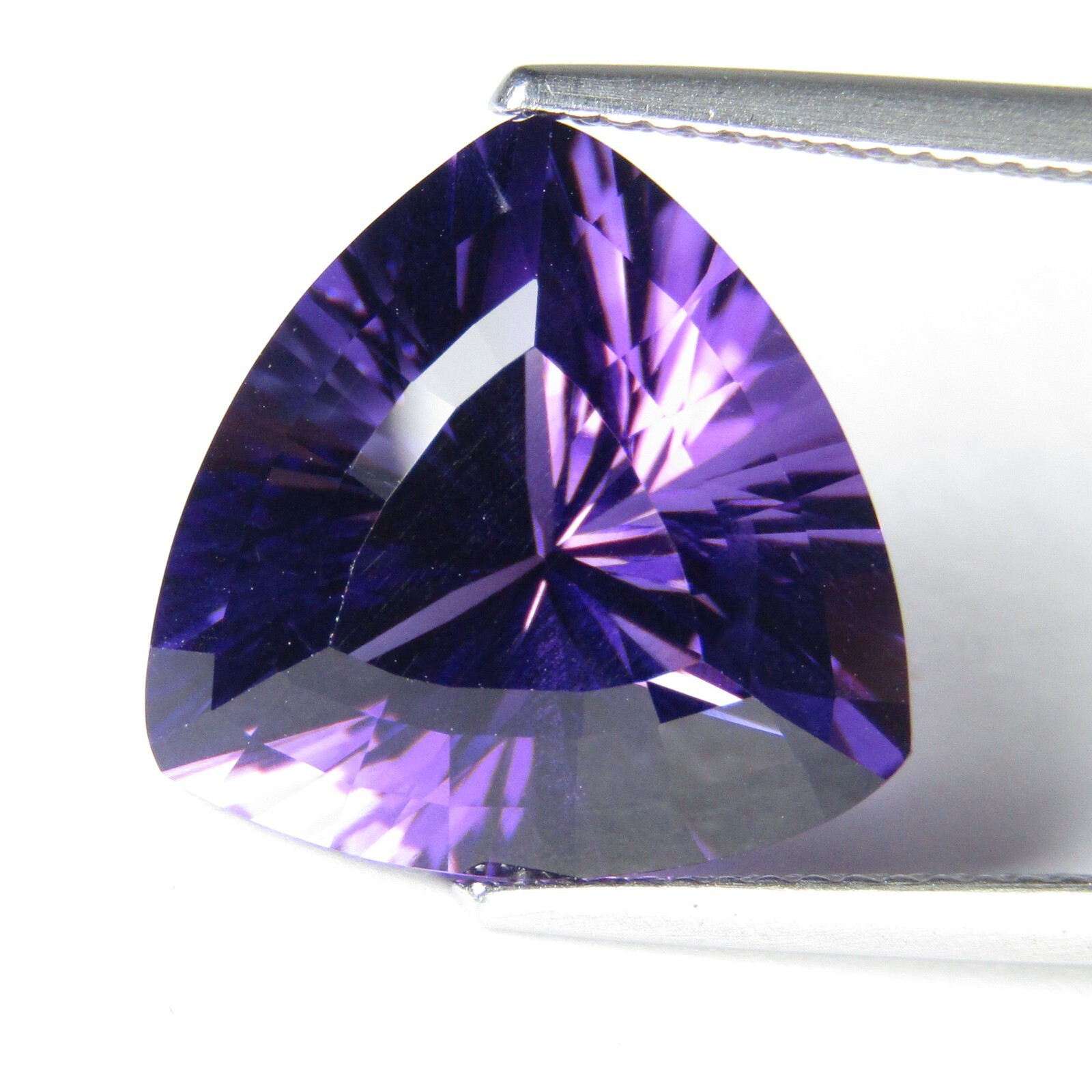 7.16Cts Genuine Natural Purple Amethyst 13.5mm Trillion Concave Cut Gemstone