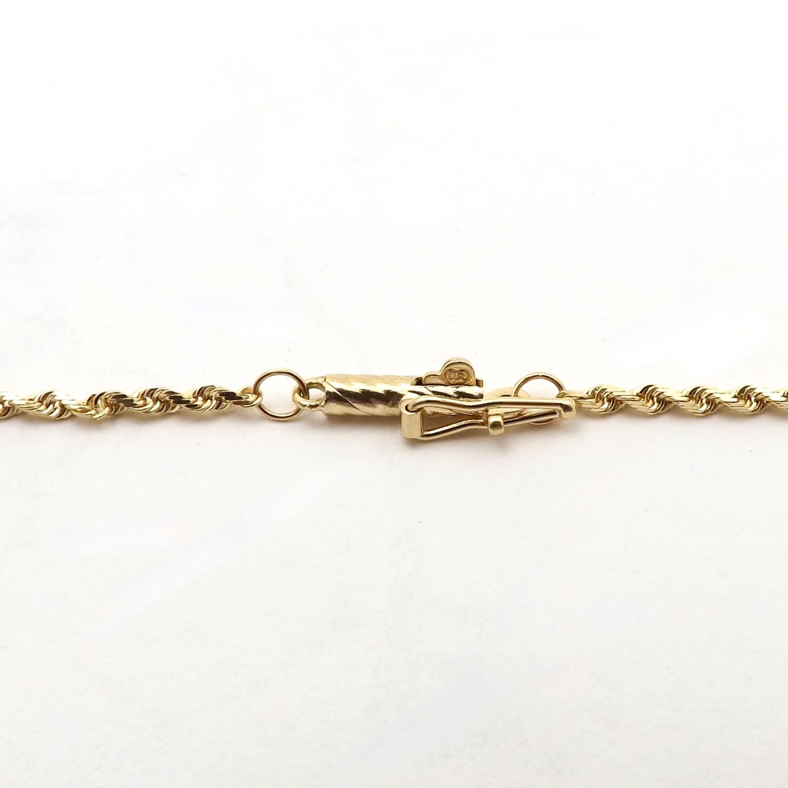 14k Gold Rope Link Chain Pendant Necklace 30in Slip On Diamond Cut OroAmerica 6g
