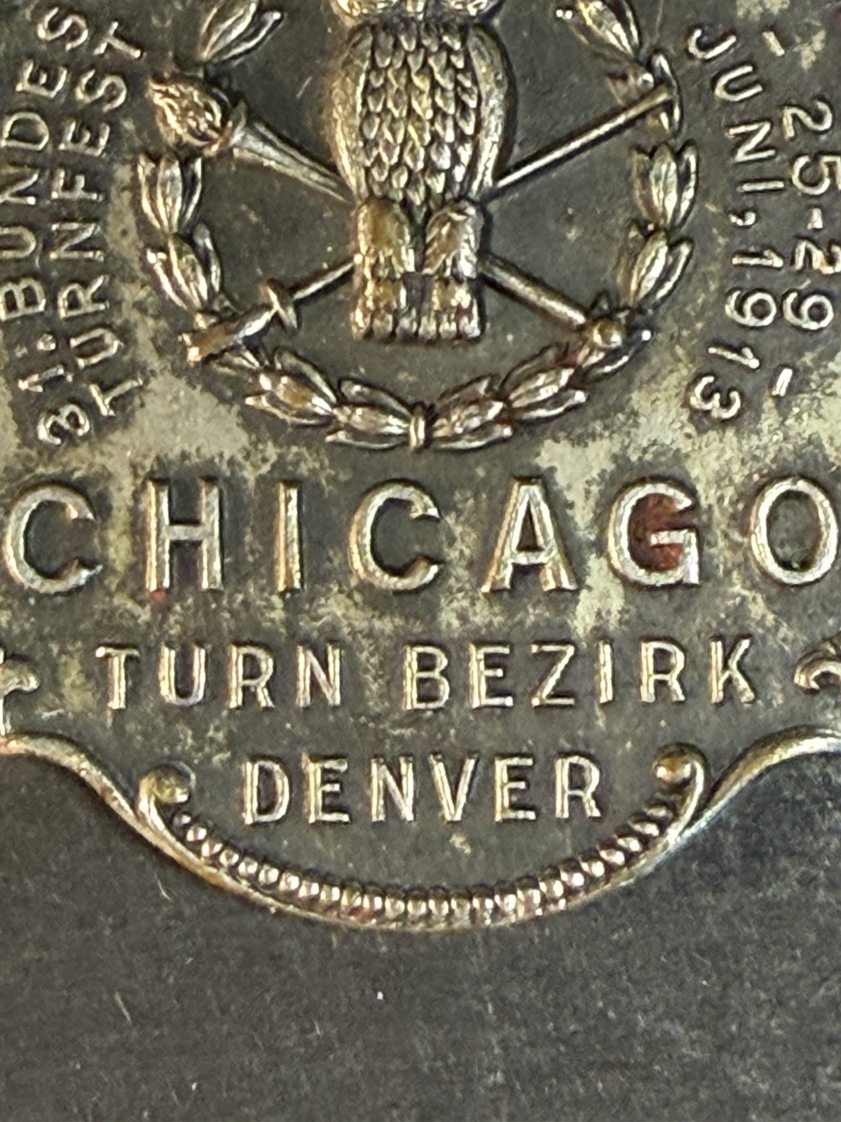 1913 National Gymnastics Bundes -Turnfest N.A.T.B. Festival Chicago Watch Fob