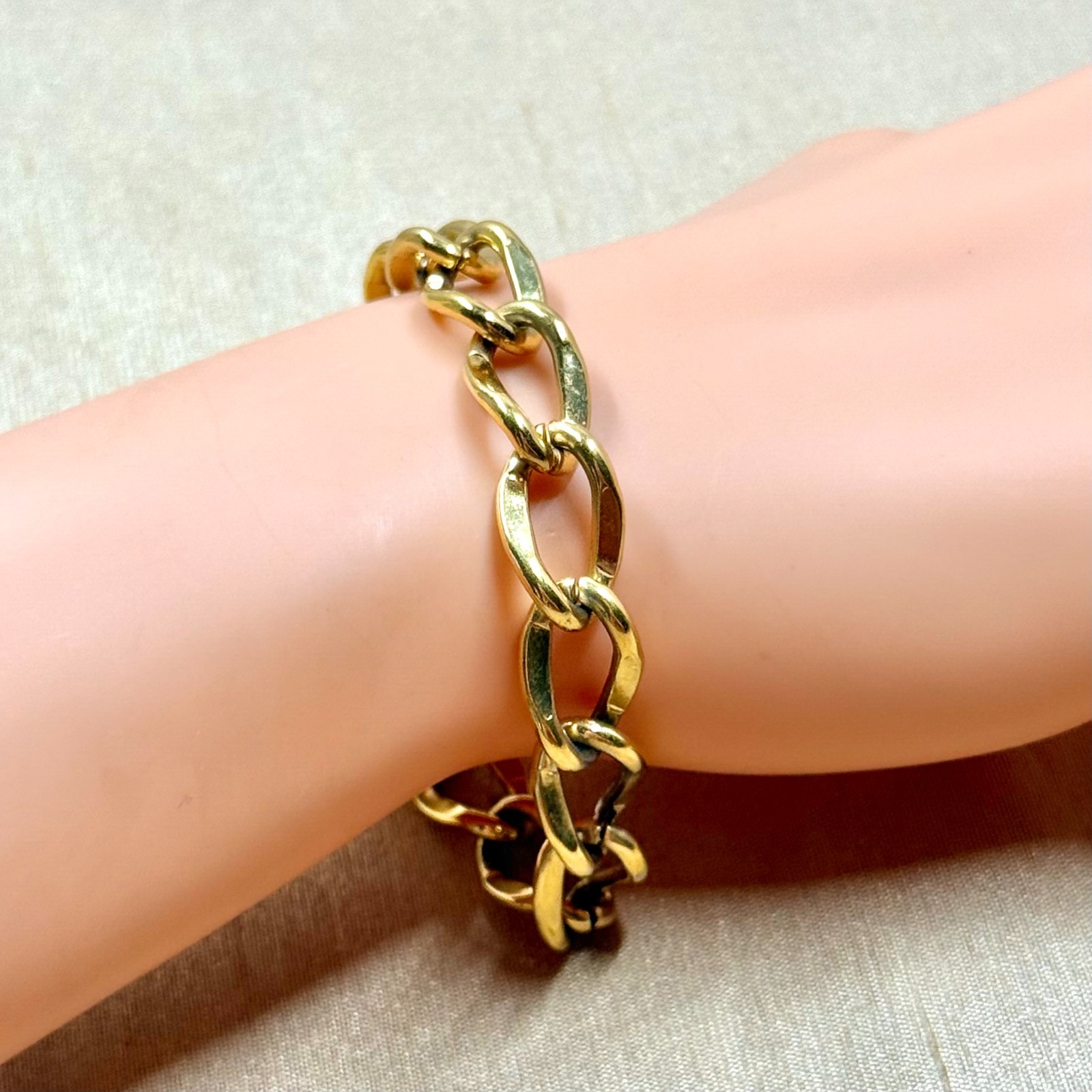 Monet Gold Plated Bracelet with Safety Chain, Classic Statement Piece – 7.5 in
