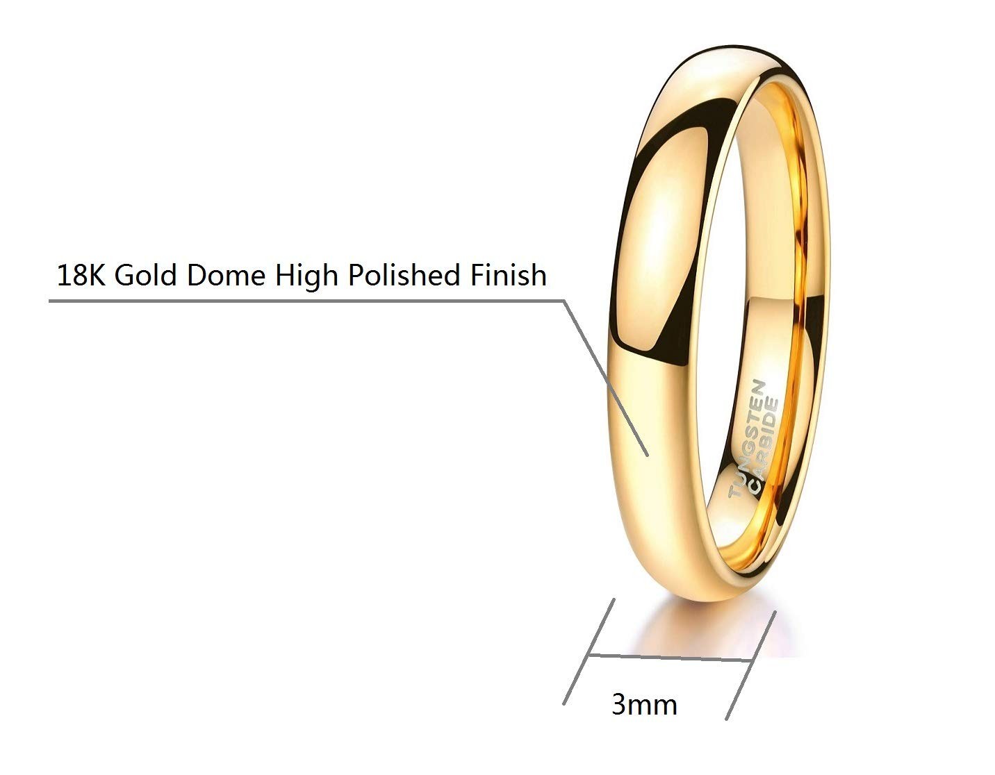 1mm 2mm 3mm 4mm 5mm 6mm 7mm 8mm Tungsten Silver/Yellow Gold/Rose Gold/Black W…