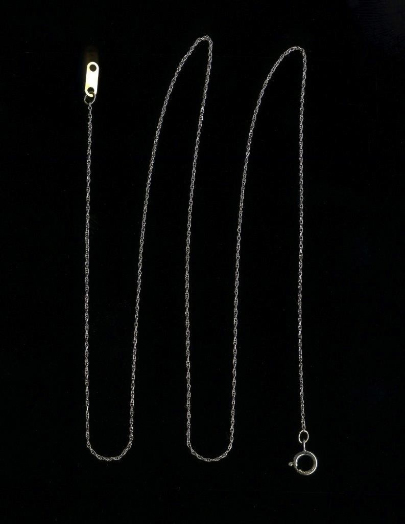 10K Fine Solid White Gold 18″ Singapore Rope Link Pendant Necklace Chain (XY