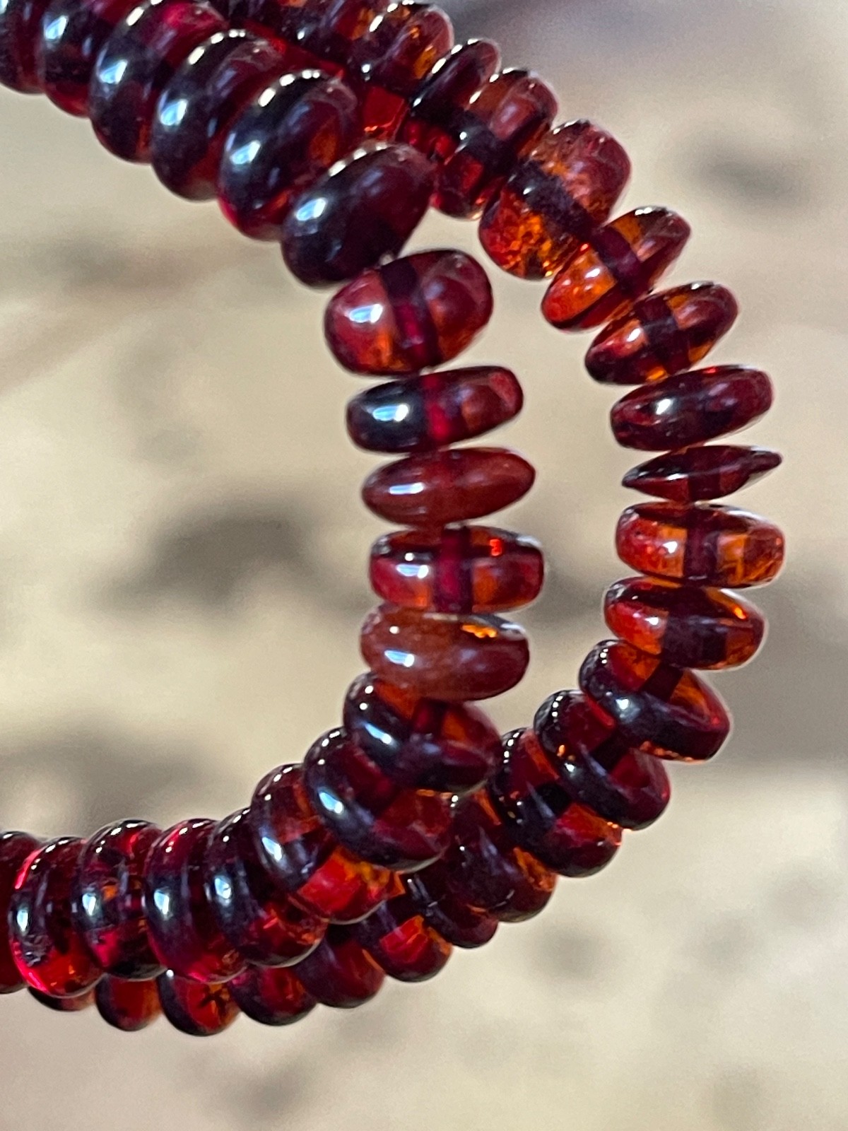 Blood Amber Bracelet Abacus Shape Natural Amber stretchy Bracelet