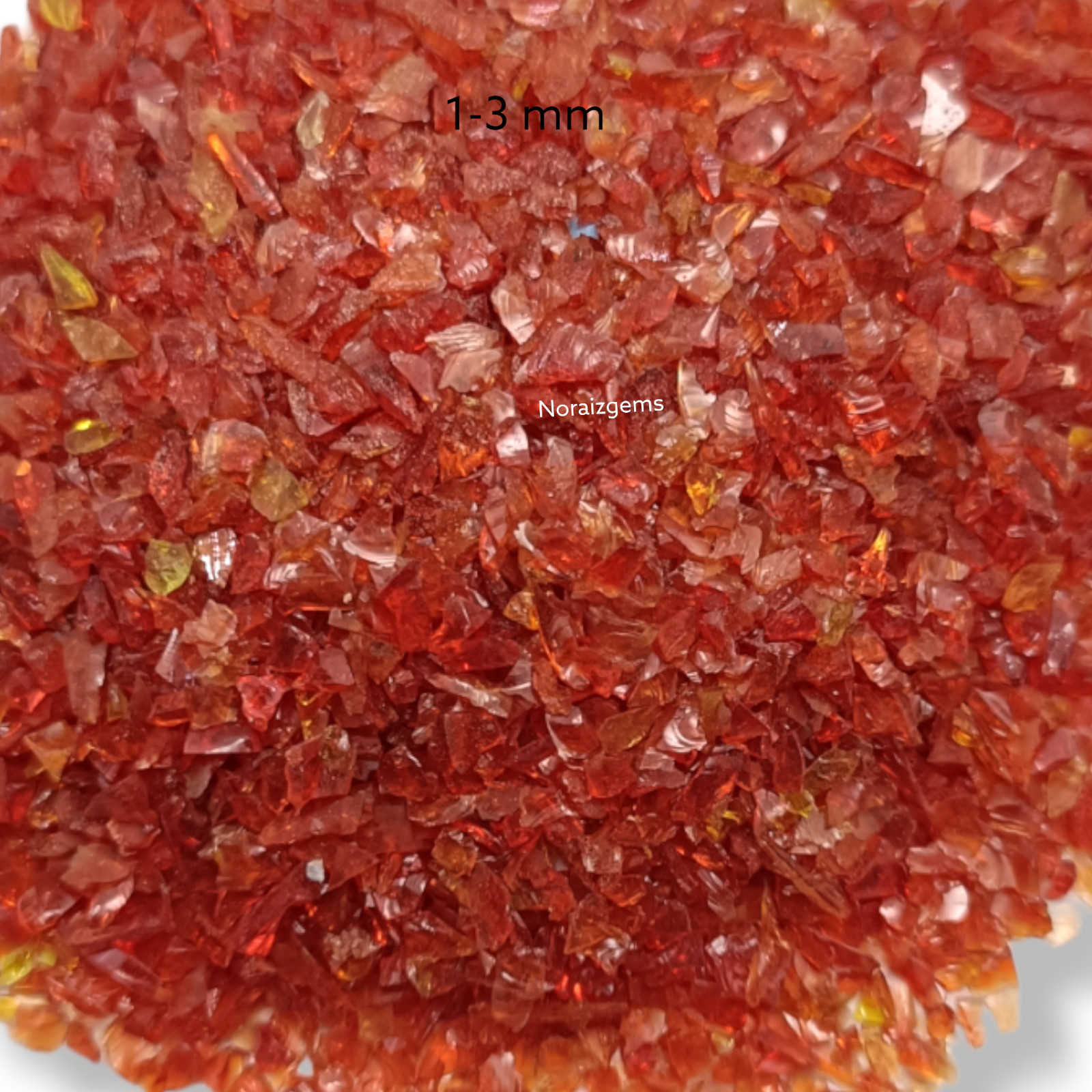 Crushed Orange Hydro Quartz Gemstone Coarse For Woodworking, Ring Inlay, Resin