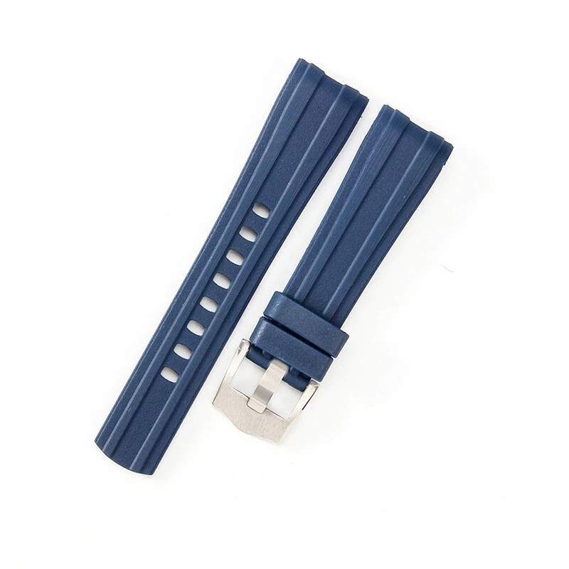 Premium Waterproof Rubber Silicone Watch Band Strap Curved End for O.mega 20mm