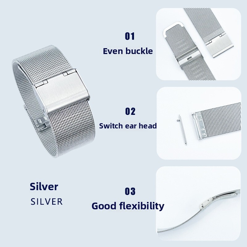 04 line Stainless Steel Milanese Watch Strap Mesh Woven Bracelet 18 20 22 24mm