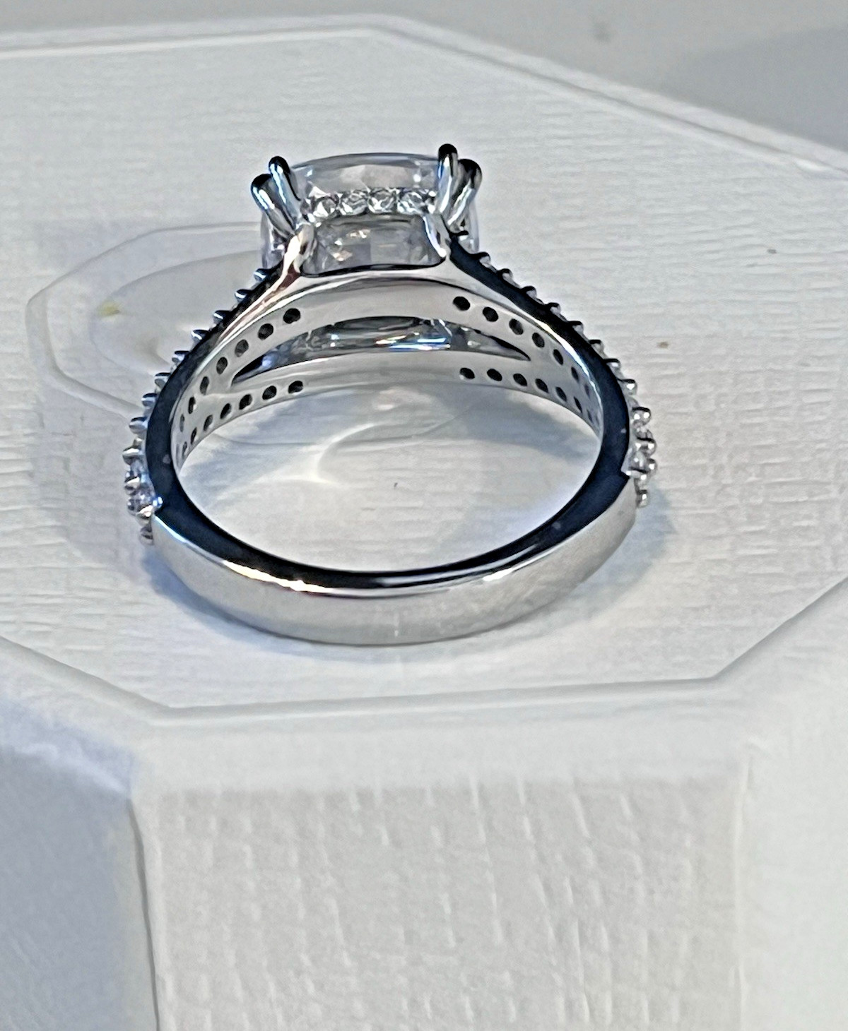 Swarovski Stilla cocktail ring Square cut, Pavé, White Rhodium plated