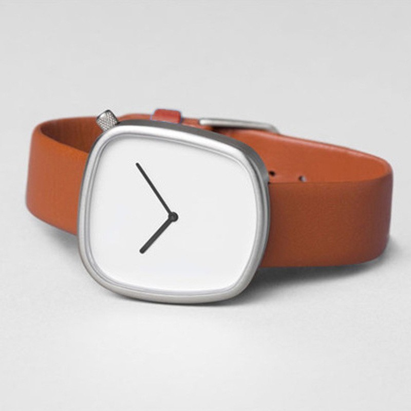 TOMI Minimalist Men’s Watch Ultra-Thin Square Dial Elegant Quartz Leather Strap