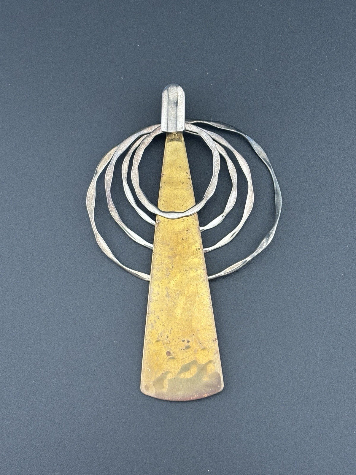 RLM Studio 925 Sterling Silver Brass Modernist Pendant Robert Lee Morris