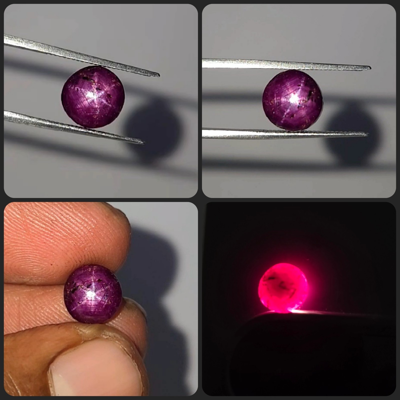 Natural Translucent 5.80 Ct Star Ruby Red Round Cabochon Loose Gemstone