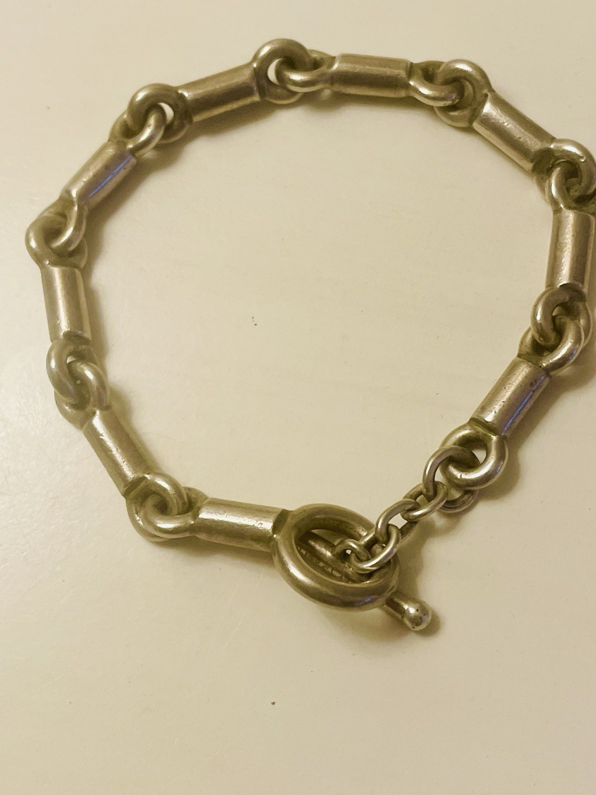 Barney’s New York Silver Toggle Bracelet Handmade Signed 1995 Vaillo?