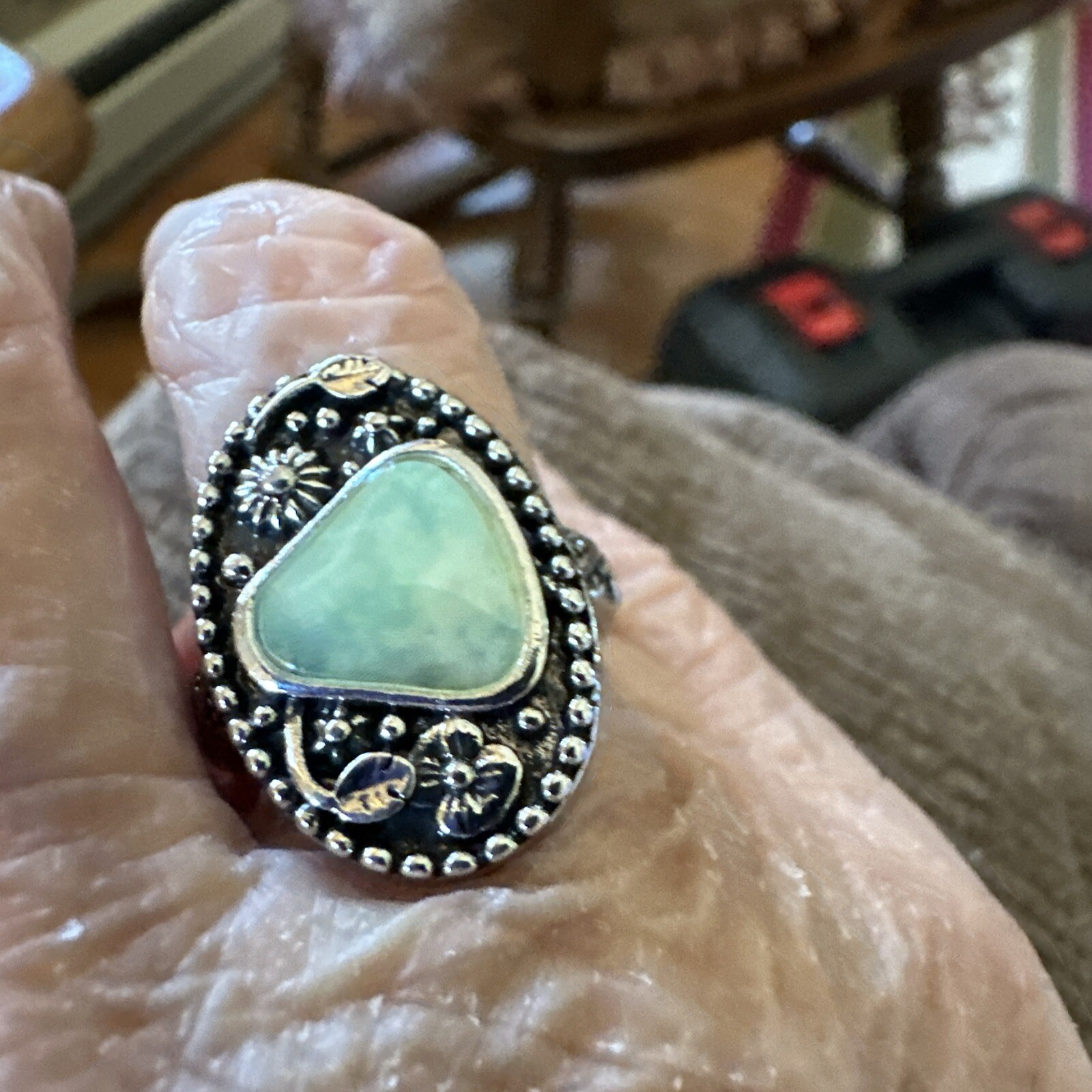 Bohemian Style Size 7 Ring With Copper Alloy And Floral Details