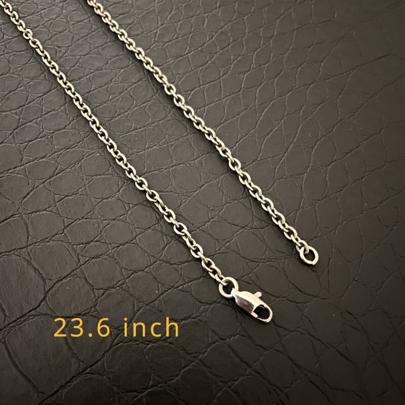 New Pure Titanium O-shaped Necklace Wide 3mm Lightweight Anti Allergic 23.6 inch