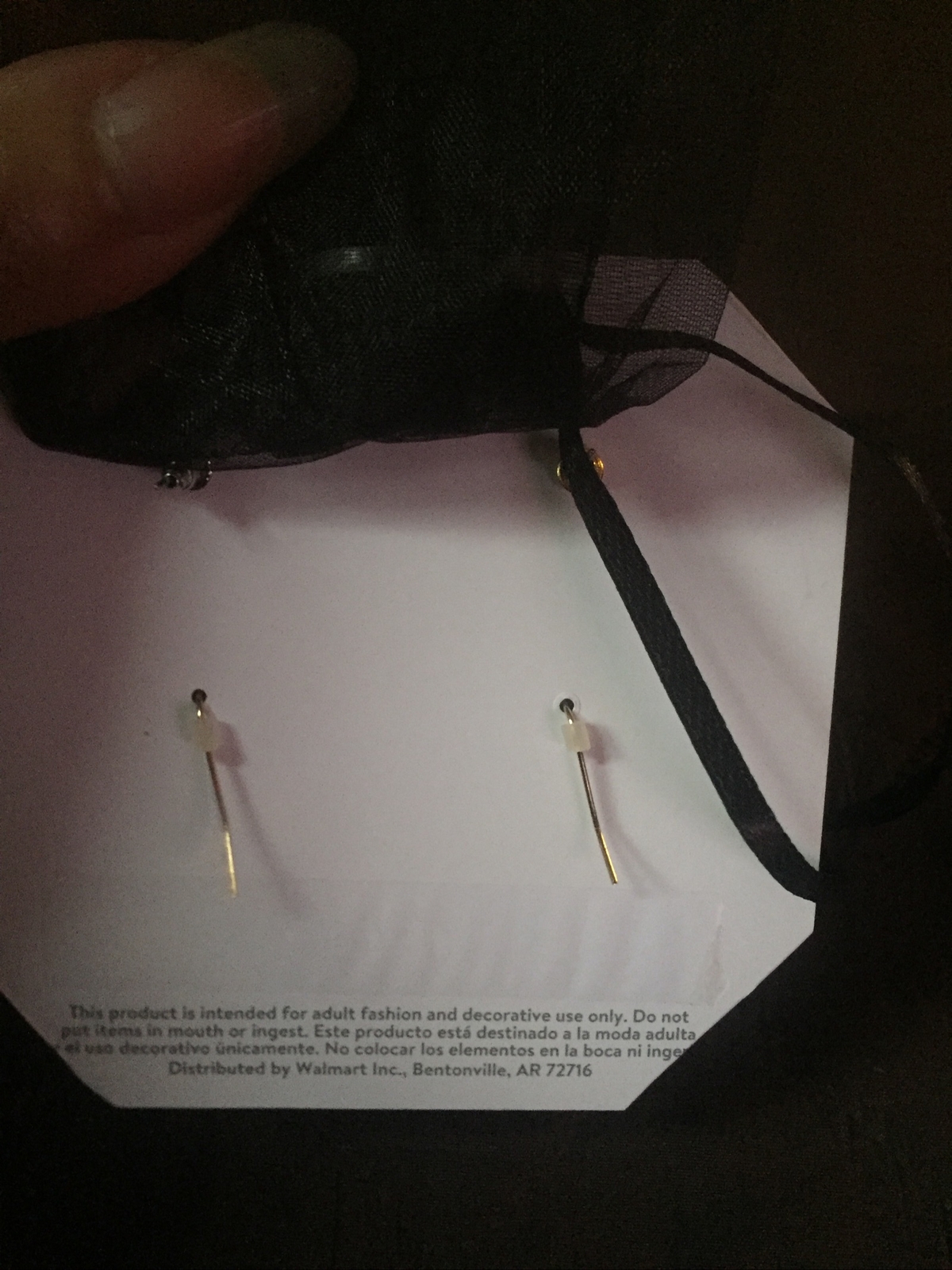 1 Pair Black Onyx 925 Sterling Gold Dangle Earrings Jewelry
