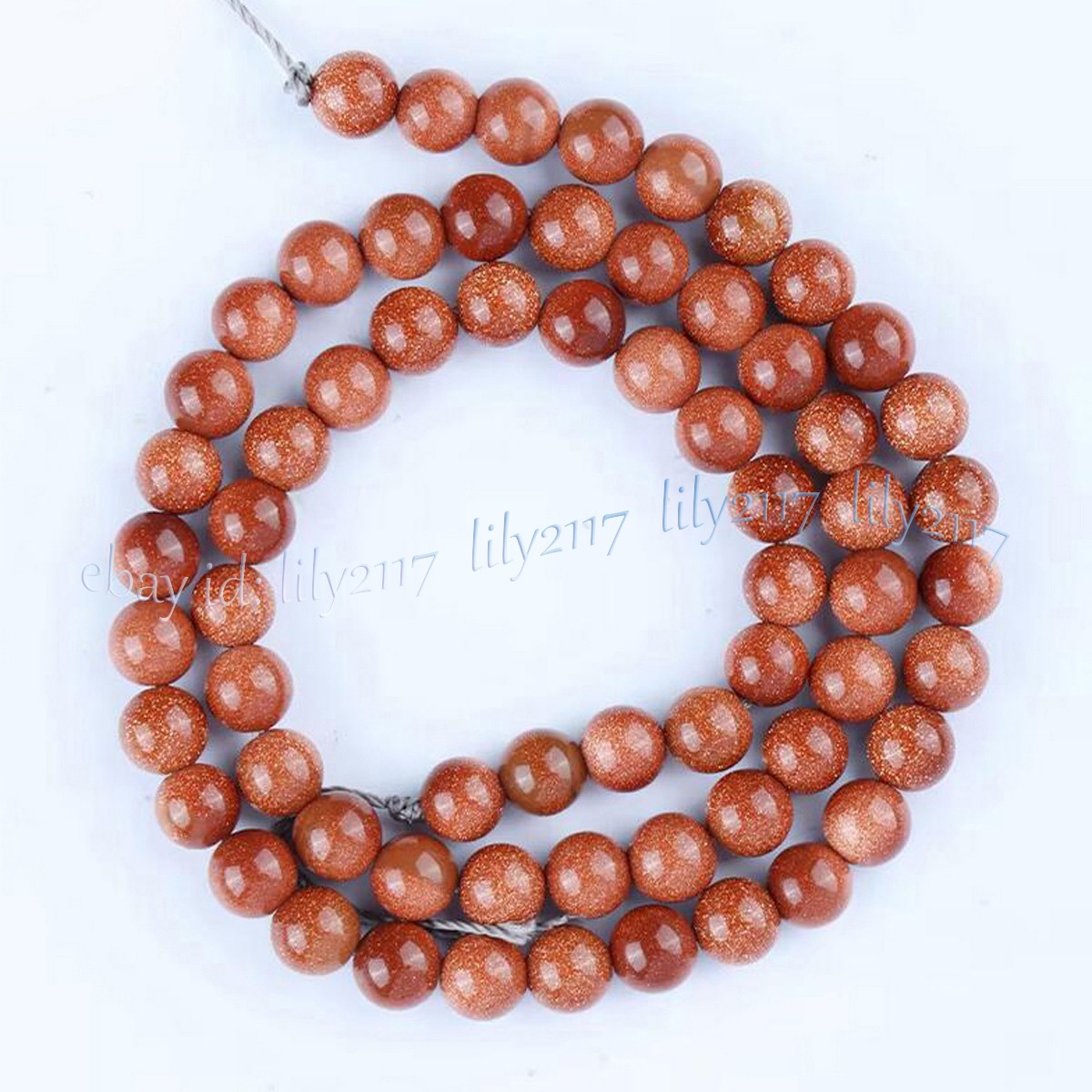 Natural Blue Gold Green Sandstone Round Gemstone Loose Beads Jewelry Making 15”
